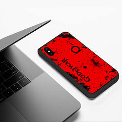 Чехол iPhone XS Max матовый God of War Брызги крови, цвет: 3D-черный — фото 2