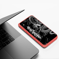Чехол iPhone XS Max матовый БЕЛЫЙ ДРАКОН ЯПОНИЯ WHITE DRAGON, цвет: 3D-красный — фото 2
