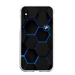 Чехол iPhone XS Max матовый BMW blue neon theme