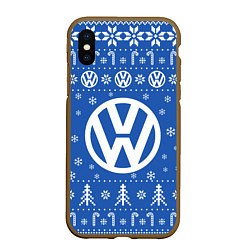 Чехол iPhone XS Max матовый Volkswagen Новогодний