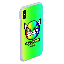 Чехол iPhone XS Max матовый Geometry Dash, цвет: 3D-светло-сиреневый — фото 2