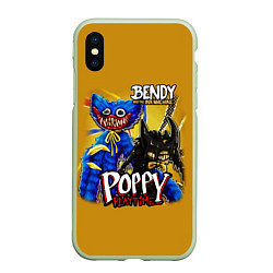 Чехол iPhone XS Max матовый POPPY PLAYTIME AND BENDY AND THE INK MACHINE, цвет: 3D-салатовый