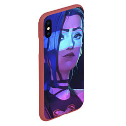 Чехол iPhone XS Max матовый Jinx в неоне, цвет: 3D-красный — фото 2