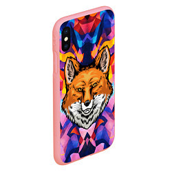 Чехол iPhone XS Max матовый АБСТРАКЦИЯ И ГОЛОВА ЛИСЫ FOX HEAD, цвет: 3D-баблгам — фото 2