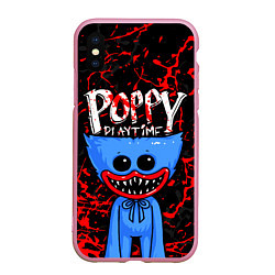 Чехол iPhone XS Max матовый POPPY PLAYTIME ПОППИ ПЛЕЙТАЙМ ХАГГИ ВАГГИ BLOOD, цвет: 3D-розовый