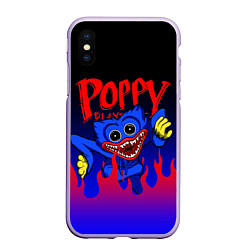 Чехол iPhone XS Max матовый POPPY PLAYTIME ПОППИ ПЛЕЙТАЙМ ХАГГИ ВАГГИ FIRE, цвет: 3D-светло-сиреневый