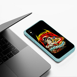 Чехол iPhone XS Max матовый Metallica WELCOME TO ROCKVILLE, цвет: 3D-мятный — фото 2