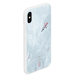 Чехол iPhone XS Max матовый Washington Capitals Grey Ice theme, цвет: 3D-белый — фото 2