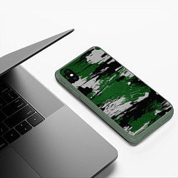 Чехол iPhone XS Max матовый Green Paint Splash, цвет: 3D-темно-зеленый — фото 2