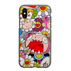 Чехол iPhone XS Max матовый Takashi Murakami кричащий арт