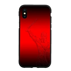 Чехол iPhone XS Max матовый Спартак Гладиатор Red Theme, цвет: 3D-черный