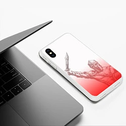 Чехол iPhone XS Max матовый Спартак Гладиатор White Theme, цвет: 3D-белый — фото 2