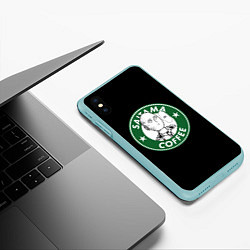 Чехол iPhone XS Max матовый ONE-PUNCH MAN OK COFFEE, цвет: 3D-мятный — фото 2