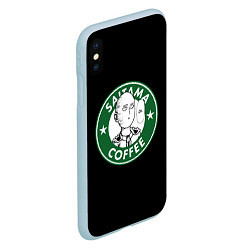 Чехол iPhone XS Max матовый ONE-PUNCH MAN OK COFFEE, цвет: 3D-голубой — фото 2