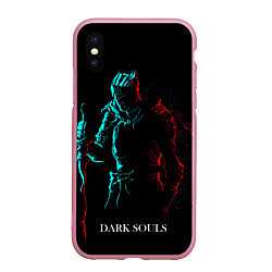 Чехол iPhone XS Max матовый Dark Souls NEON Силуэт