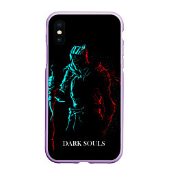 Чехол iPhone XS Max матовый Dark Souls NEON Силуэт