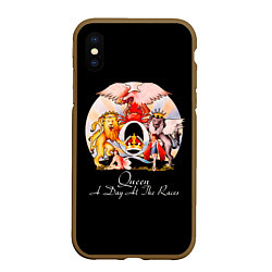 Чехол iPhone XS Max матовый A Day at the Races - Queen, цвет: 3D-коричневый