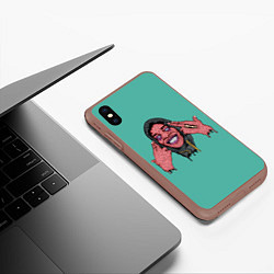 Чехол iPhone XS Max матовый Зомби ДаБэйби, цвет: 3D-коричневый — фото 2