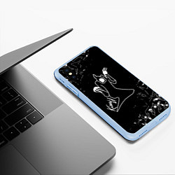 Чехол iPhone XS Max матовый KIZARU ПРИЗРАК ЛОГО БЕЛЫЙ, цвет: 3D-голубой — фото 2