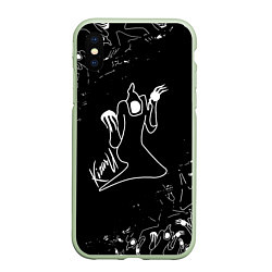 Чехол iPhone XS Max матовый KIZARU ПРИЗРАК ЛОГО БЕЛЫЙ, цвет: 3D-салатовый
