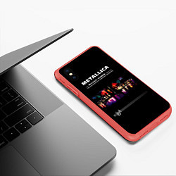 Чехол iPhone XS Max матовый Metallica S и M, цвет: 3D-красный — фото 2