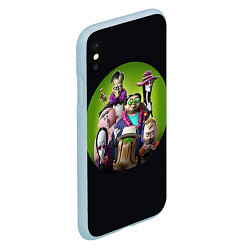 Чехол iPhone XS Max матовый Семейка Аддамс - Горящий Тур, цвет: 3D-голубой — фото 2