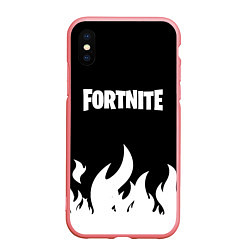 Чехол iPhone XS Max матовый Fortnite Огонь