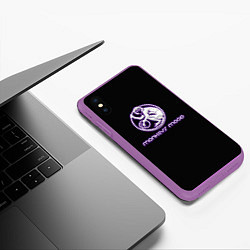 Чехол iPhone XS Max матовый Monkeys mood, цвет: 3D-фиолетовый — фото 2