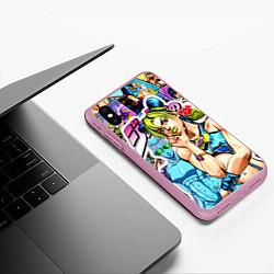 Чехол iPhone XS Max матовый JoJos Bizarre Adventure - Джолин Кудзё, цвет: 3D-розовый — фото 2