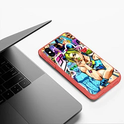 Чехол iPhone XS Max матовый JoJos Bizarre Adventure - Джолин Кудзё, цвет: 3D-красный — фото 2