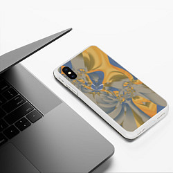 Чехол iPhone XS Max матовый Орхидеи Небо и песок Абстракция 403-1, цвет: 3D-белый — фото 2