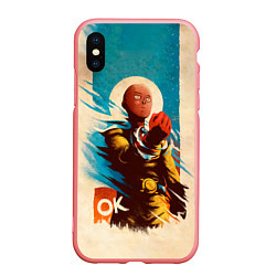 Чехол iPhone XS Max матовый One Punch-Man Эпичный Сайтама