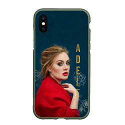 Чехол iPhone XS Max матовый Portrait Adele, цвет: 3D-темно-зеленый