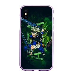 Чехол iPhone XS Max матовый Аста Черный клевер Black clover, цвет: 3D-сиреневый