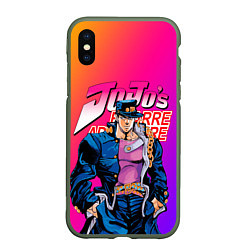 Чехол iPhone XS Max матовый JOJO BIZARRE ADVENTURE ДЖО ДЖО ГРАДИЕНТ