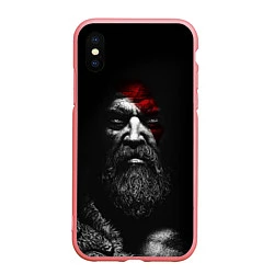 Чехол iPhone XS Max матовый ЛИЦО КРАТОСА, БОГ ВОЙНЫ GOD OF WAR