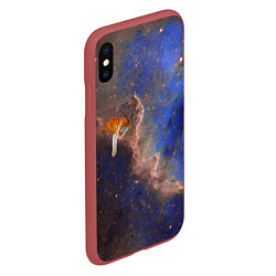 Чехол iPhone XS Max матовый Cosmic animal, цвет: 3D-красный — фото 2