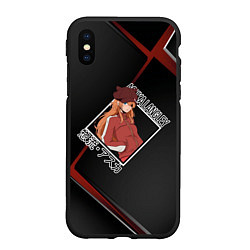 Чехол iPhone XS Max матовый Евангелион Evangelion, Аска Лэнгли Сорью, цвет: 3D-черный