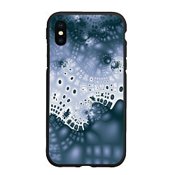 Чехол iPhone XS Max матовый Коллекция Journey Синий 592-1, цвет: 3D-черный