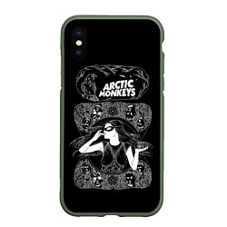 Чехол iPhone XS Max матовый Arctic monkeys Art, цвет: 3D-темно-зеленый