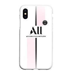 Чехол iPhone XS Max матовый Messi 30 PSG Pink Theme, цвет: 3D-белый