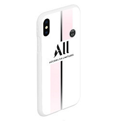 Чехол iPhone XS Max матовый Messi 30 PSG Pink Theme, цвет: 3D-белый — фото 2