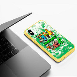 Чехол iPhone XS Max матовый Minecraft персонажи мобы, цвет: 3D-желтый — фото 2