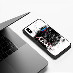Чехол iPhone XS Max матовый Poppy Playtime Гранж, цвет: 3D-черный — фото 2