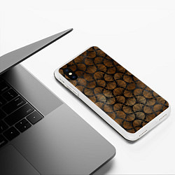 Чехол iPhone XS Max матовый Кофейные отпечатки, цвет: 3D-белый — фото 2