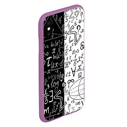 Чехол iPhone XS Max матовый ЧЁРНО БЕЛЫЕ ФОРМУЛЫ ФИЗИКА МАТЕМАТИКА, цвет: 3D-фиолетовый — фото 2