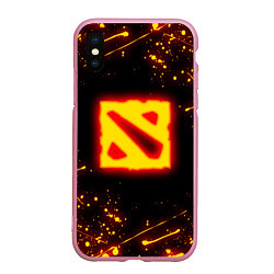 Чехол iPhone XS Max матовый DOTA 2 FIRE LOGO ДОТА 2 ОГНЕННЫЙ ЛОГО