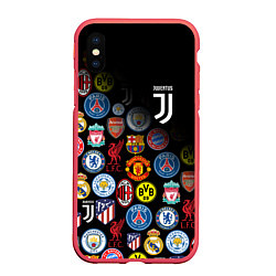 Чехол iPhone XS Max матовый JUVENTUS LOGOBOMBING SPORT