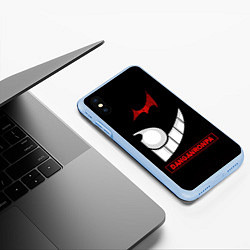 Чехол iPhone XS Max матовый Черная половина Монокума - Danganronpa, цвет: 3D-голубой — фото 2