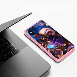 Чехол iPhone XS Max матовый JINX ПРИКРЫВАЕТ ЛИЦО LOL, цвет: 3D-баблгам — фото 2